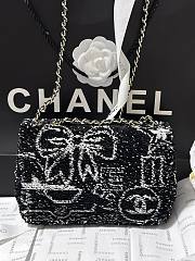 Chanel Evening Bag Sequins & Gold-Tone Metal Black & White - 14×21×8cm - 3