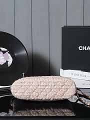 Chanel Small Shopping Bag Gold Metallic Tweed Light Pink Beige & Cream - 20×27.5×7.5cm - 5