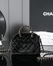 Chanel Clutch with Strap Velvet & Gold Metal Black - 11×16×5.5cm - 3