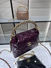 Chanel Clutch with Strap Lambskin & Gold Plated Metal Burgundy - 14×18.5×7cm - 3