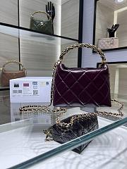 Chanel Clutch with Strap Lambskin & Gold Plated Metal Burgundy - 14×18.5×7cm - 5