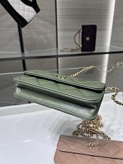 Chanel Flap Phone Holder with Chain Lambskin & Gold-Tone Metal Green - 10×18×4.5cm  - 5