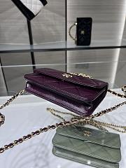 Chanel Flap Phone Holder with Chain Lambskin & Gold-Tone Metal Burgundy - 10×18×4.5cm  - 3