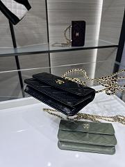 Chanel Flap Phone Holder with Chain Lambskin & Gold-Tone Metal Black - 10×18×4.5cm  - 5