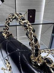 Chanel Flap Phone Holder with Chain Lambskin & Gold-Tone Metal Black - 10×18×4.5cm  - 4