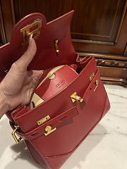 Balmain Smooth Leather B-Buzz 23 Bag Red - 23x20x11cm - 2