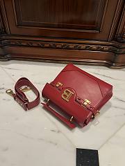 Balmain Smooth Leather B-Buzz 23 Bag Red - 23x20x11cm - 3