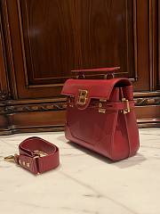 Balmain Smooth Leather B-Buzz 23 Bag Red - 23x20x11cm - 6