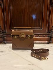 Balmain Smooth Leather B-Buzz 23 Bag Brown - 23x20x11cm - 4