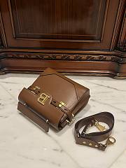 Balmain Smooth Leather B-Buzz 23 Bag Brown - 23x20x11cm - 5