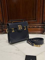 Balmain Smooth Leather B-Buzz 23 Bag Navy Blue - 23x20x11cm - 2