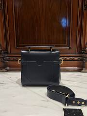 Balmain Smooth Leather B-Buzz 23 Bag Navy Blue - 23x20x11cm - 3