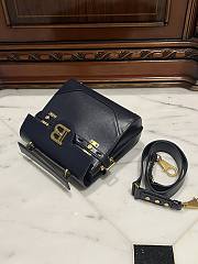 Balmain Smooth Leather B-Buzz 23 Bag Navy Blue - 23x20x11cm - 6