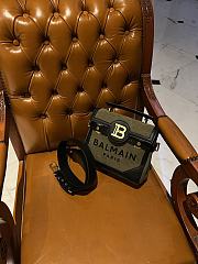 Balmain Canvas B-Buzz 23 Bag with Leather Panels Khaiki - 23x20x11cm - 4