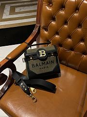 Balmain Canvas B-Buzz 23 Bag with Leather Panels Khaiki - 23x20x11cm - 5