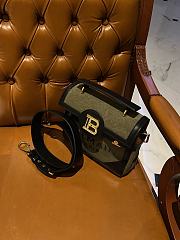 Balmain Canvas B-Buzz 23 Bag with Leather Panels Khaiki - 23x20x11cm - 6