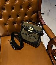 Balmain Canvas B-Buzz 23 Bag with Leather Panels Khaiki - 23x20x11cm - 1