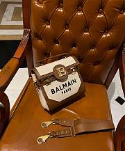 Balmain Canvas B-Buzz 23 Bag with Leather Panels Brown - 23x20x11cm - 5