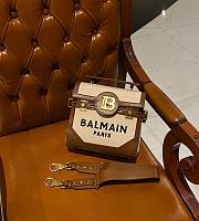 Balmain Canvas B-Buzz 23 Bag with Leather Panels Brown - 23x20x11cm - 4