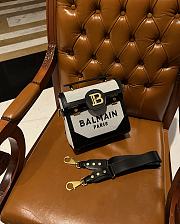 Balmain Canvas B-Buzz 23 Bag with Leather Panels Black - 23x20x11cm - 6