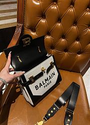 Balmain Canvas B-Buzz 23 Bag with Leather Panels Black - 23x20x11cm - 3