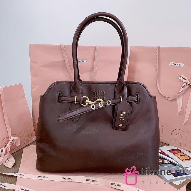 Miu Miu Briarwood Nappa-leather Tote Bag - 40x30x13cm - 1