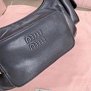 Miumiu Black Leather Hobo Bag - 21x12x6cm - 5