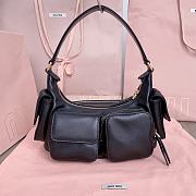 Miumiu Black Leather Hobo Bag - 21x12x6cm - 4