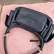 Miumiu Black Leather Hobo Bag - 21x12x6cm - 3