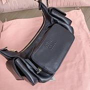 Miumiu Black Leather Hobo Bag - 21x12x6cm - 2