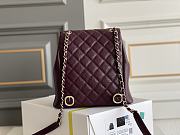 Chanel Backpack Grained Calfskin & Gold Metal Burgundy - 20.5×20×11.5cm - 5