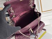 Chanel Backpack Grained Calfskin & Gold Metal Burgundy - 20.5×20×11.5cm - 2