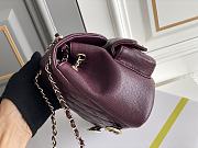 Chanel Small Backpack Grained Calfskin & Gold Metal Burgundy - 16.5×17.5×10cm - 3