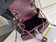 Chanel Small Backpack Grained Calfskin & Gold Metal Burgundy - 16.5×17.5×10cm - 2