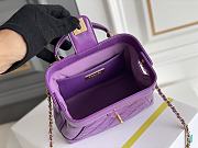 Chanel Mini Bag with Handle Lambskin & Gold Metal Purple - 12×18×7cm - 6