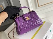 Chanel Mini Bag with Handle Lambskin & Gold Metal Purple - 12×18×7cm - 2