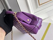 Chanel Mini Bag with Handle Lambskin & Gold Metal Purple - 12×18×7cm - 3