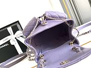 Chanel Backpack Grained Calfskin & Gold Metal Light Purple - 20.5×20×11.5cm - 6