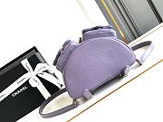 Chanel Backpack Grained Calfskin & Gold Metal Light Purple - 20.5×20×11.5cm - 5