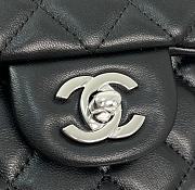 Chanel Mini Flap Top Handle Black Lambskin Silver Hardware - 12x20x6.5cm - 2