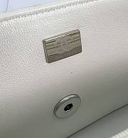 Chanel Mini Flap Top Handle Pearlescent White Lambskin Silver Hardware - 12x20x6.5cm - 2