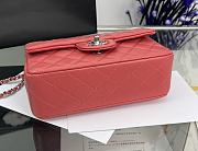 Chanel Mini Flap Top Handle Pink Orange Lambskin Silver Hardware - 12x20x6.5cm - 2