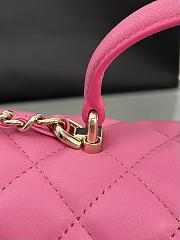 Chanel Mini Flap Top Handle Pink Lambskin Gold Hardware - 12x20x6.5cm - 4