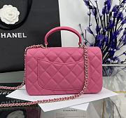 Chanel Mini Flap Top Handle Pink Lambskin Gold Hardware - 12x20x6.5cm - 5