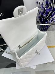 Chanel Mini Flap Top Handle White Lambskin Silver Hardware - 12x20x6.5cm - 6