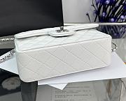 Chanel Mini Flap Top Handle White Lambskin Silver Hardware - 12x20x6.5cm - 5