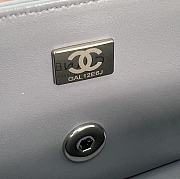 Chanel Mini Flap Top Handle Gray Lambskin Silver Hardware - 12x20x6.5cm - 5