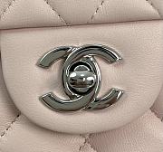 Chanel Mini Flap Top Handle Light Pink Lambskin Silver Hardware - 12x20x6.5cm - 4