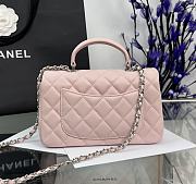 Chanel Mini Flap Top Handle Light Pink Lambskin Silver Hardware - 12x20x6.5cm - 3