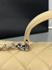 Chanel Mini Flap Top Handle Beige Lambskin Silver Hardware - 12x20x6.5cm - 3